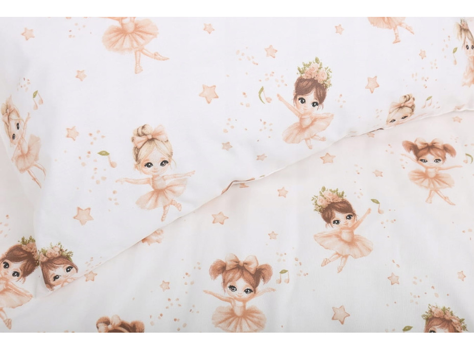 Detské bavlnené obliečky do postieľky 120x90 cm BABYMAM PREMIUM - Malé baletky