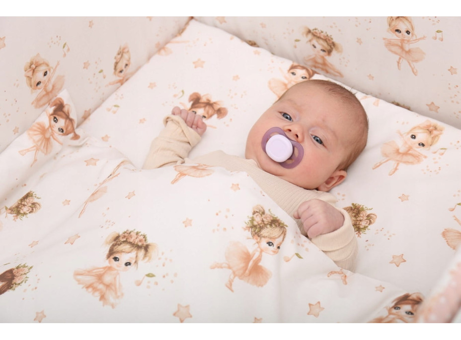 Detské bavlnené obliečky do postieľky 120x90 cm BABYMAM PREMIUM - Malé baletky