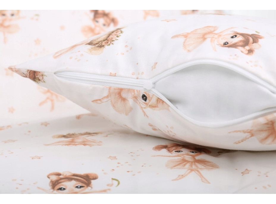 Detské bavlnené obliečky do postieľky 120x90 cm BABYMAM PREMIUM - Malé baletky