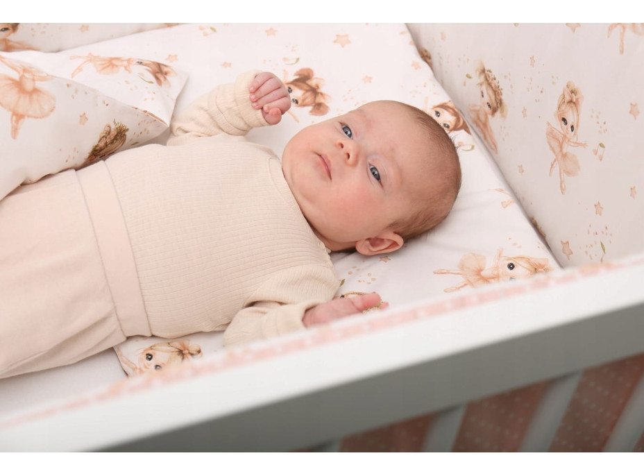 Detské bavlnené obliečky do postieľky 120x90 cm BABYMAM PREMIUM - Malé baletky