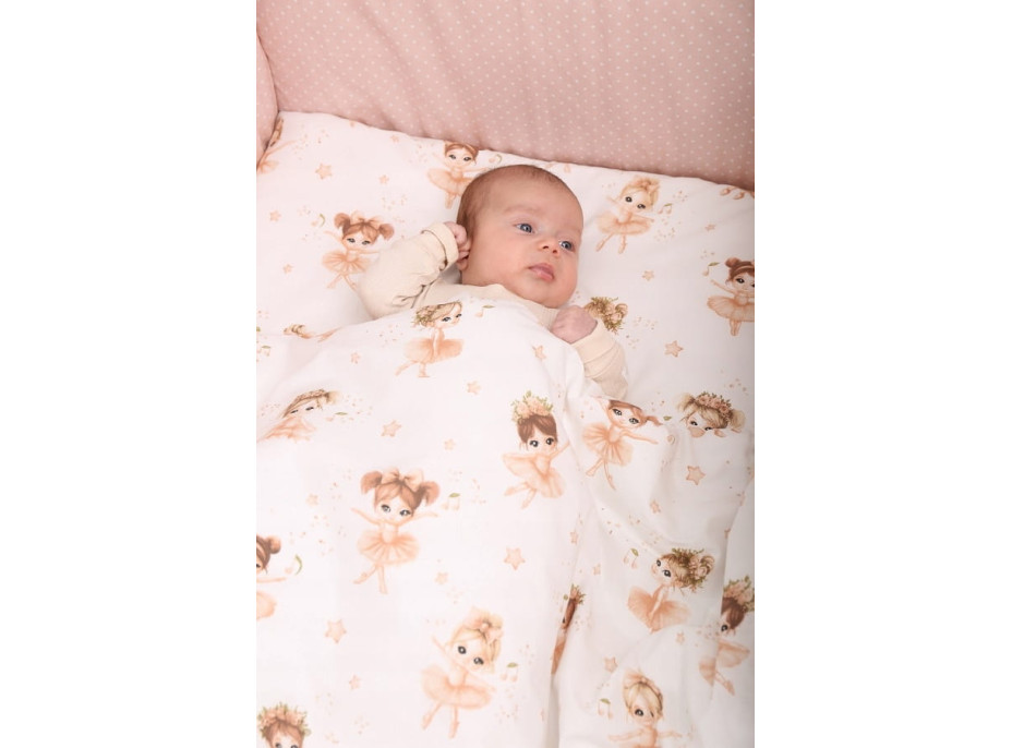 Detské bavlnené obliečky do postieľky 120x90 cm BABYMAM PREMIUM - Malé baletky