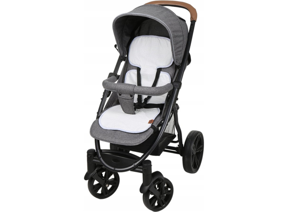 Vložka proti poteniu BABYMAM SUPER AIR 3D do autosedačky/kočíka - Šedé bodky na šedej