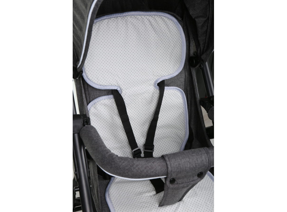 Vložka proti poteniu BABYMAM SUPER AIR 3D do autosedačky/kočíka - Šedé bodky na šedej