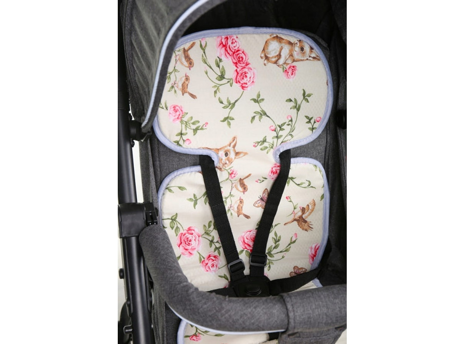 Vložka proti poteniu BABYMAM SUPER AIR 3D do autosedačky/kočíka - Tajomná záhrada