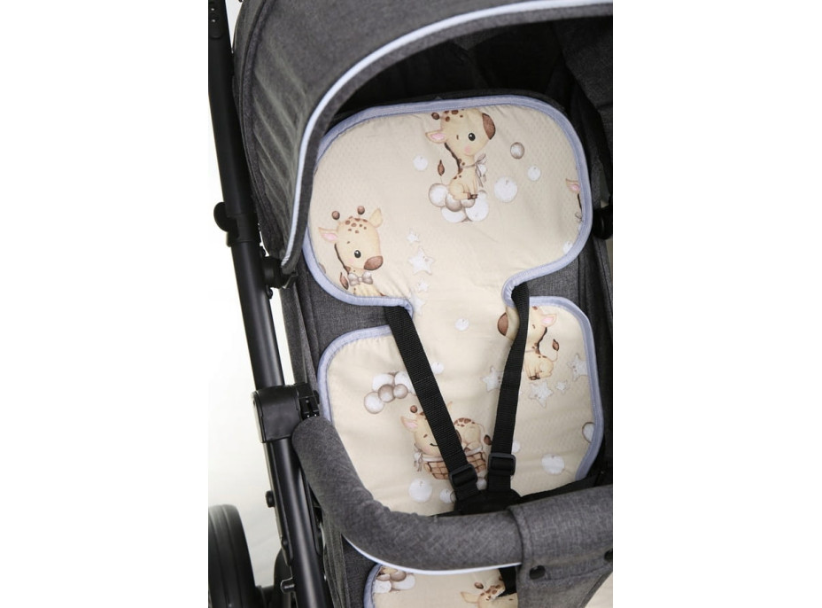 Vložka proti poteniu BABYMAM SUPER AIR 3D do autosedačky/kočíka - Žirafa