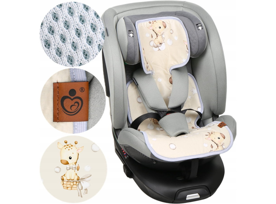 Vložka proti poteniu BABYMAM SUPER AIR 3D do autosedačky/kočíka - Žirafa