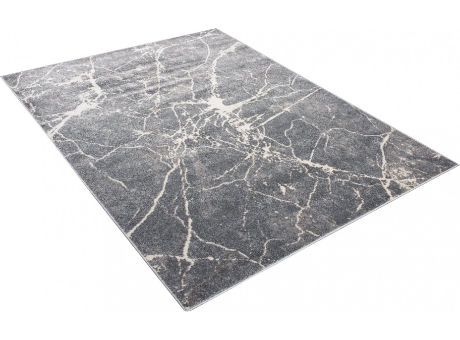 Kusový koberec LYDIA Marble - tmavě šedý/béžový