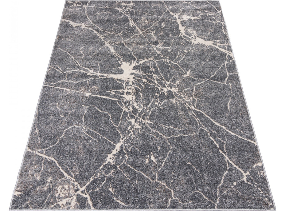 Kusový koberec LYDIA Marble - tmavě šedý/béžový