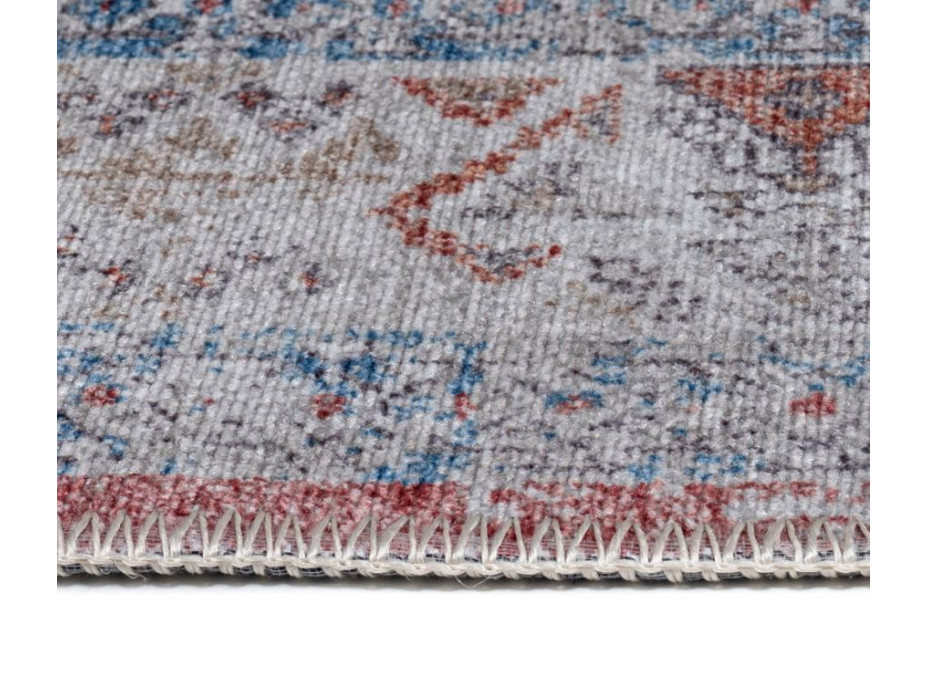 Kusový koberec RITZ Tiles - šedý/modrý/červený