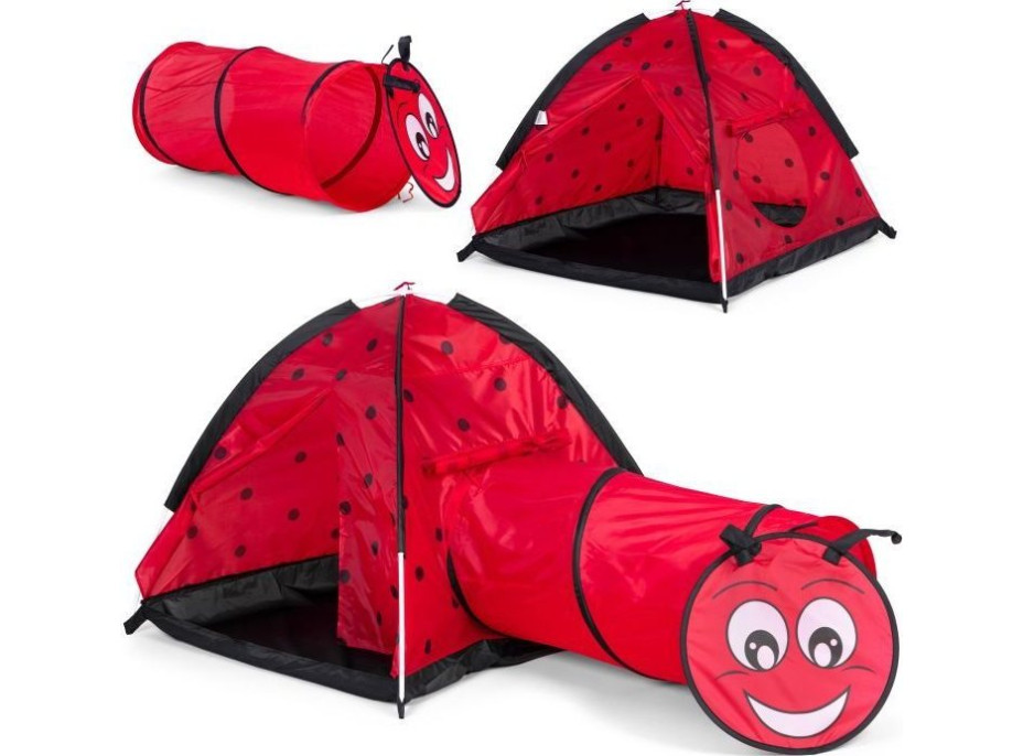 ECOTOYS Detský stan s vchodovým tunelom Lienka