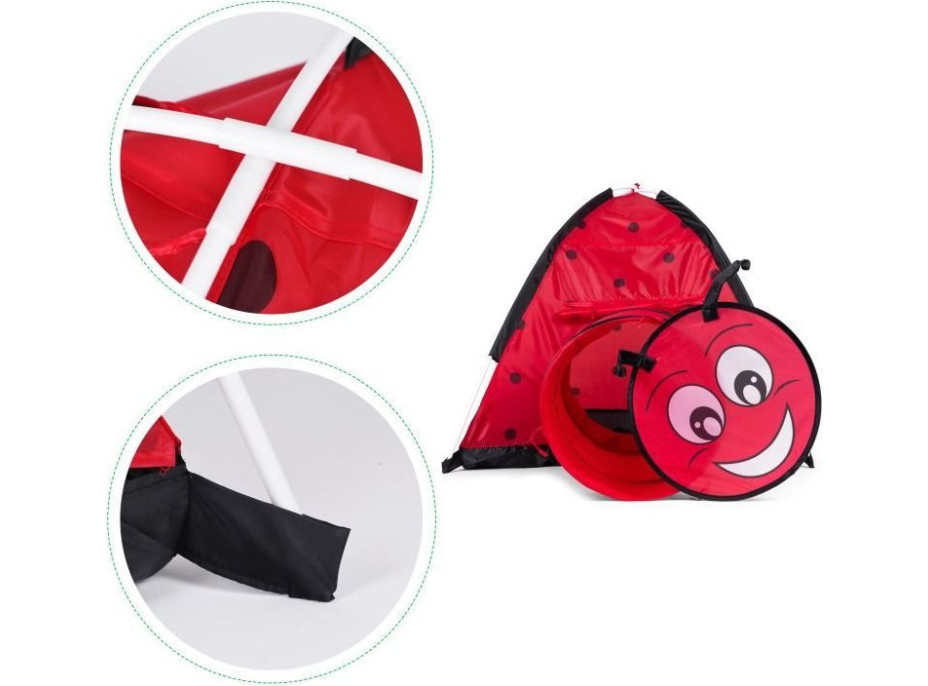ECOTOYS Detský stan s vchodovým tunelom Lienka