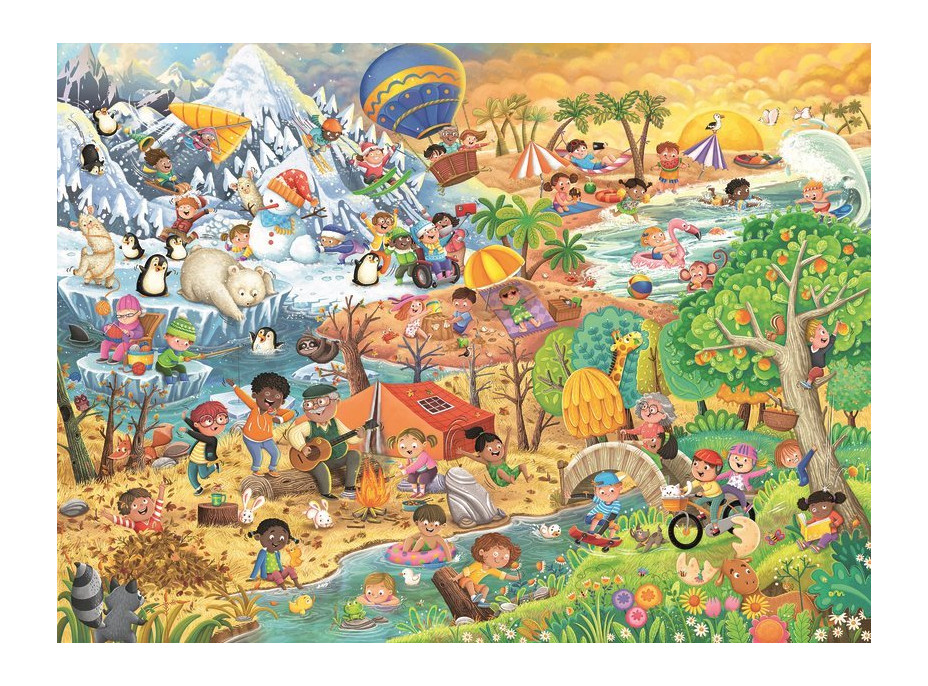 RAVENSBURGER Puzzle Zábava v každom ročnom období XXL 100 dielikov