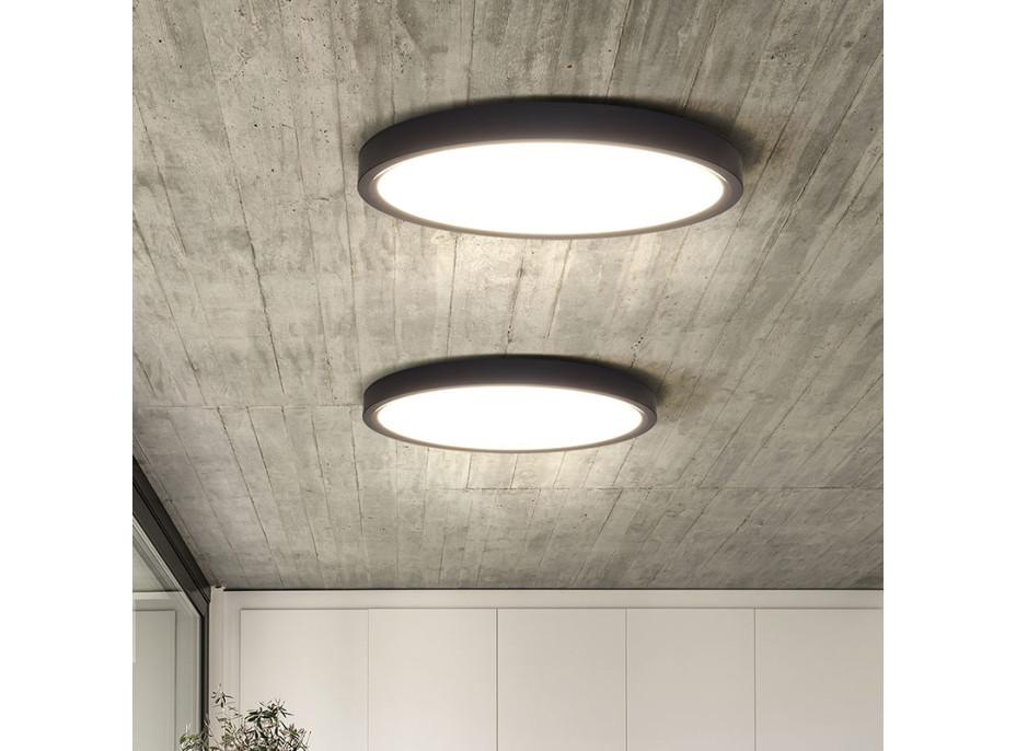 Solight LED osvetlenie s diaľkovým ovládačom Estela Black, 60W, 4500lm, 50cm, zmena chromatickosti, stmievateľné
