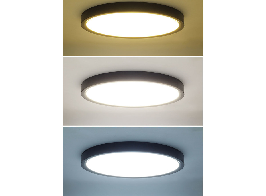 Solight LED osvetlenie s diaľkovým ovládačom Estela Black, 60W, 4500lm, 50cm, zmena chromatickosti, stmievateľné