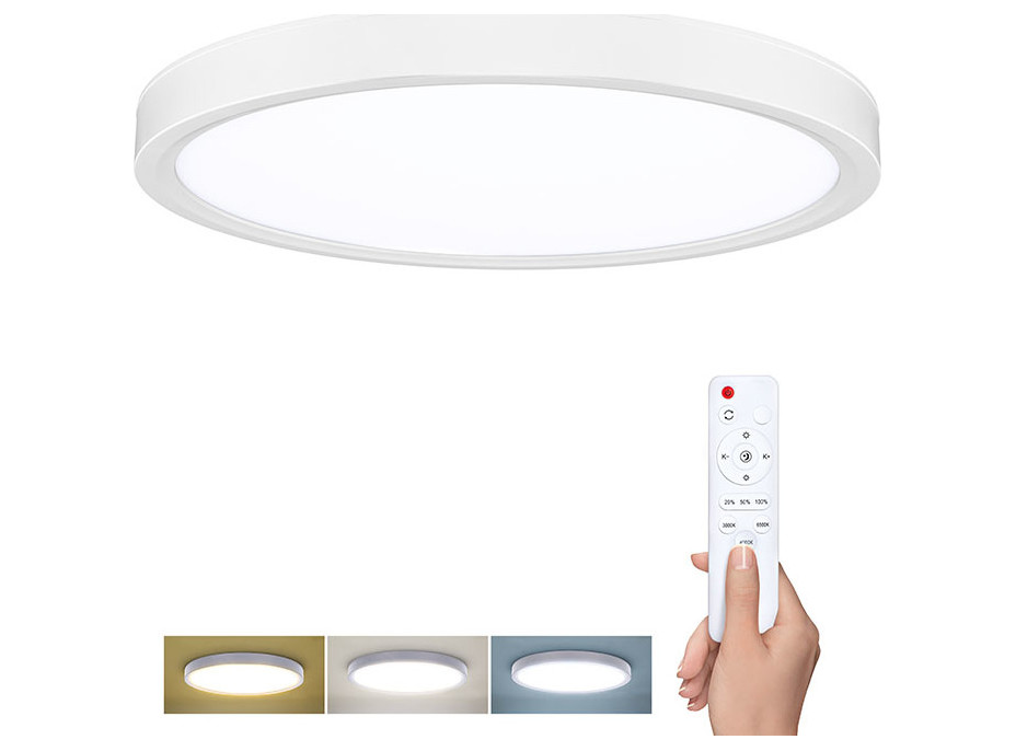Solight LED osvetlenie s diaľkovým ovládačom Estela White, 60W, 4500lm, 50cm, zmena chromatickosti, stmievateľné