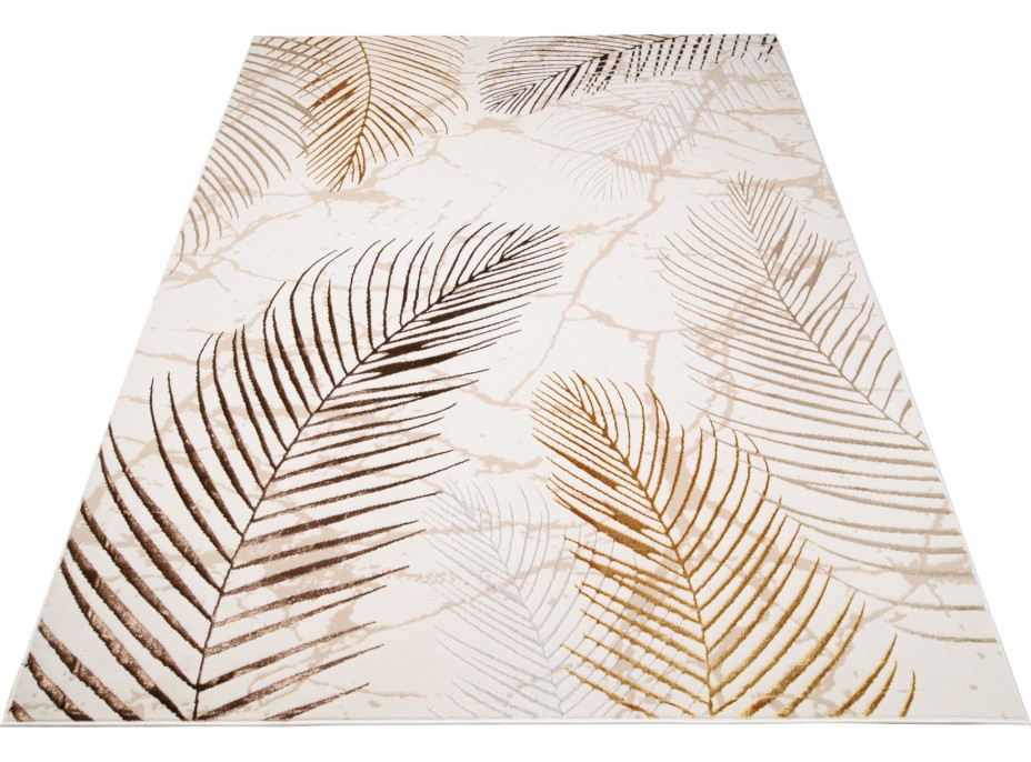 Kusový koberec GOLDEN Feathers - krémový/hnědý/zlatý