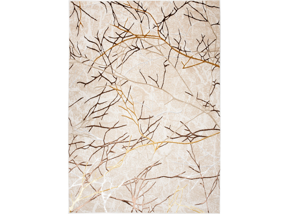 Kusový koberec GOLDEN Branches - krémový/hnedý/zlatý