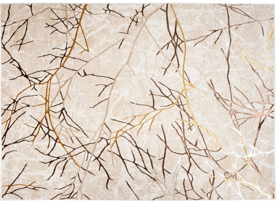 Kusový koberec GOLDEN Branches - krémový/hnedý/zlatý