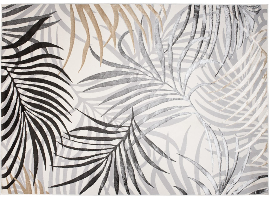 Kusový koberec GOLDEN Palm leaves - sivý/béžový/krémový