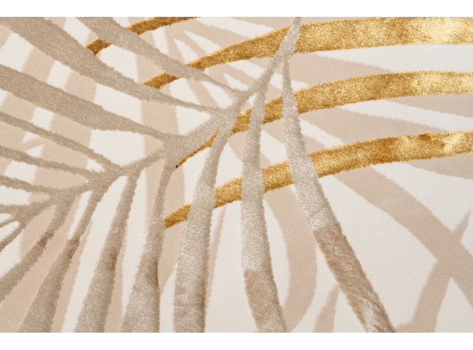 Kusový koberec GOLDEN Palm leaves - krémový/hnedý/zlatý