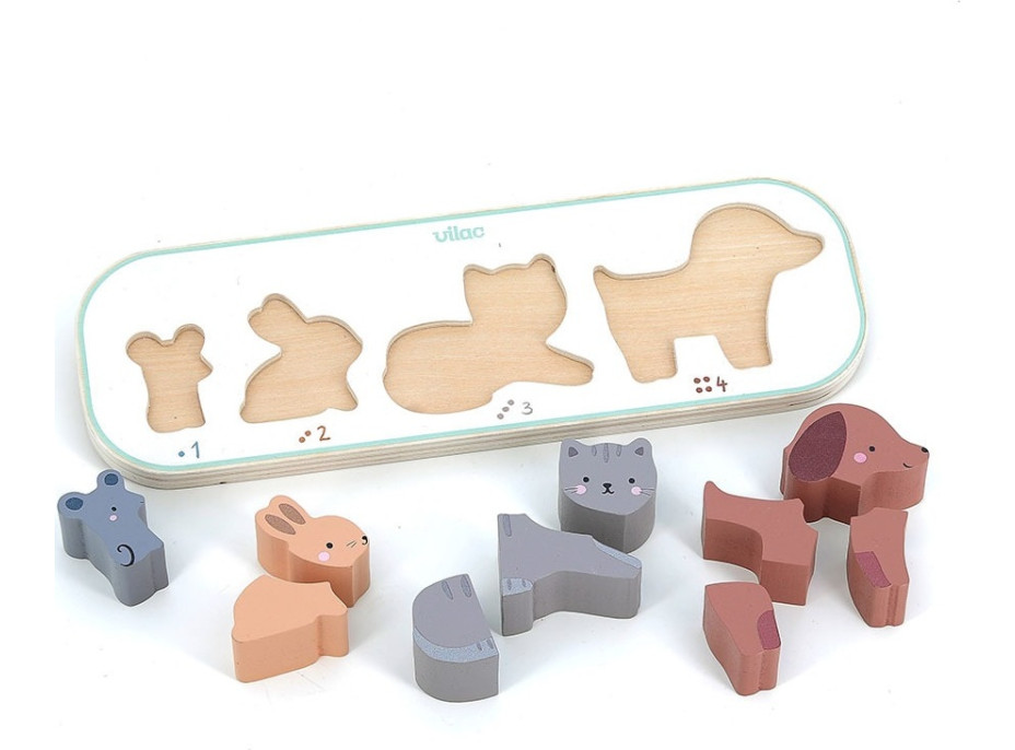 Vilac Vkladacie puzzle Učím sa počítať zvieratká Sarah Betz