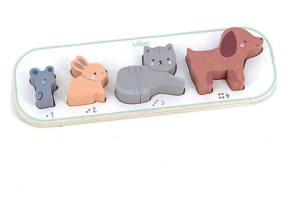Vilac Vkladacie puzzle Učím sa počítať zvieratká Sarah Betz