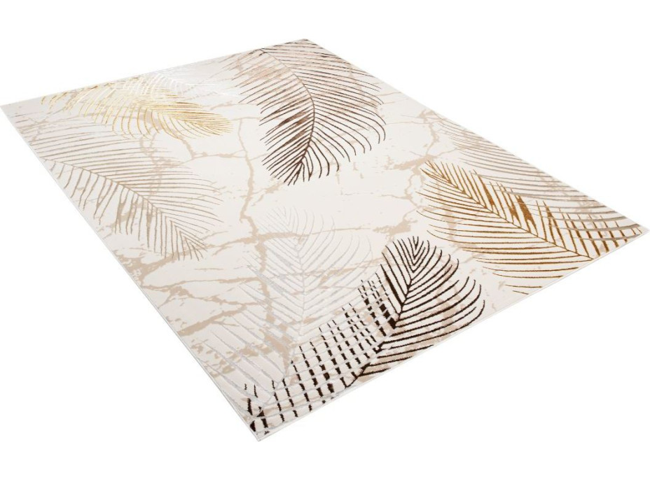 Kusový koberec GOLDEN Feathers - krémový/hnědý/zlatý