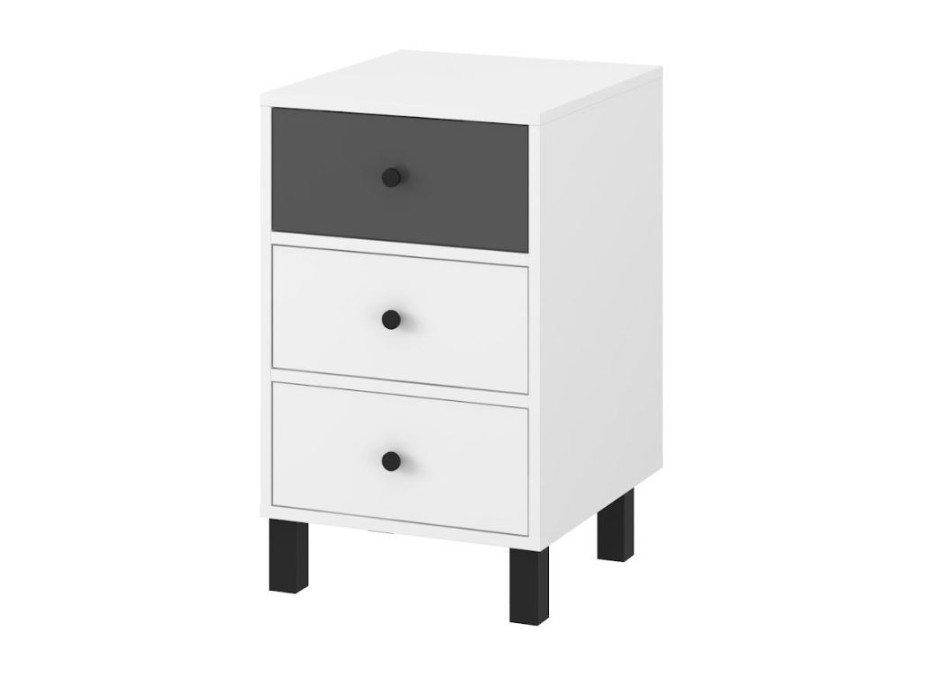 Nočný stolík ELEGANT - biely/tmavo šedý