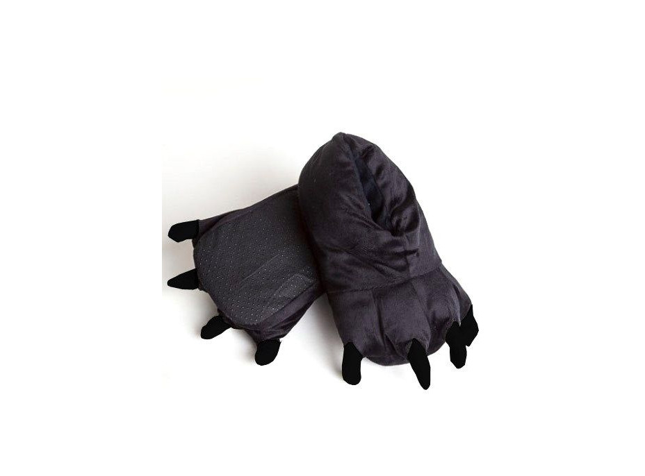 Plyšové papuče KIGU - čierny panter