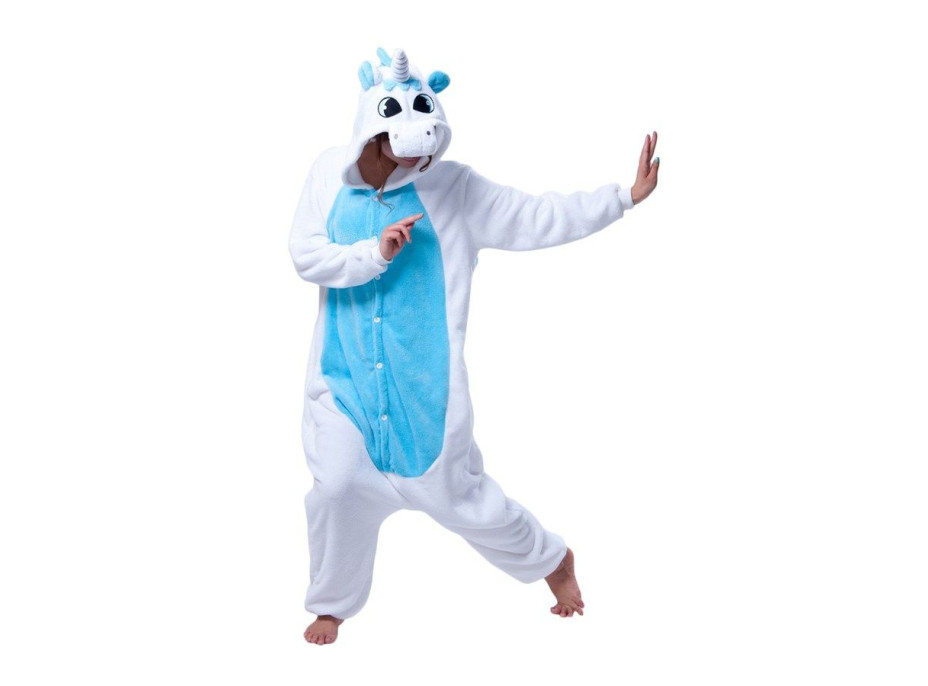 Overal KIGURUMI - jednorožec modrobiely
