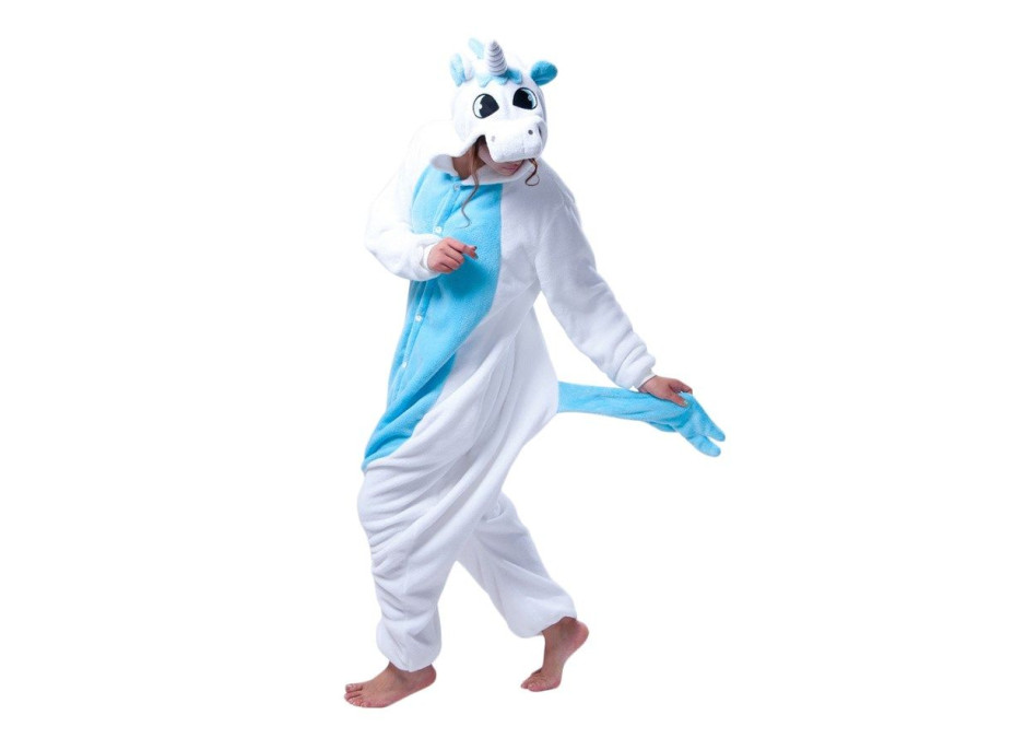 Overal KIGURUMI - jednorožec modrobiely