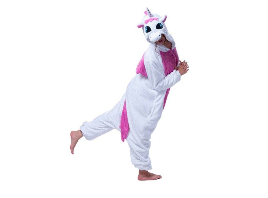 Overal KIGURUMI - jednorožec ružovobiely