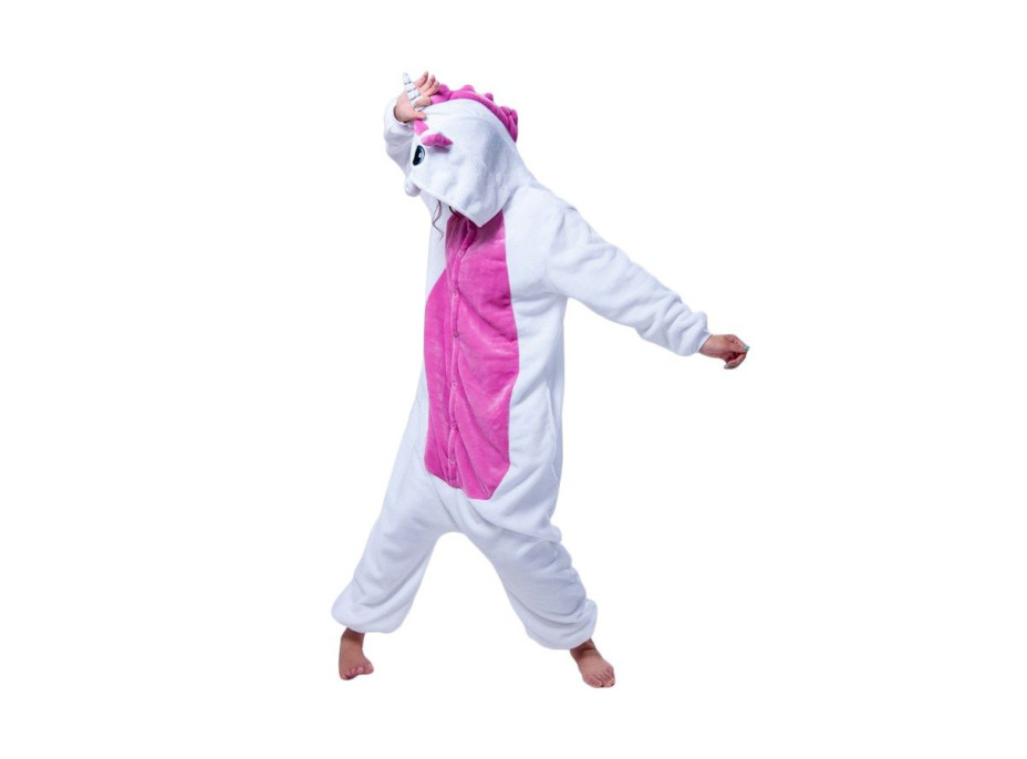 Overal KIGURUMI - jednorožec ružovobiely