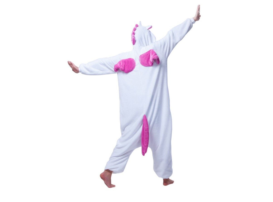 Overal KIGURUMI - jednorožec ružovobiely