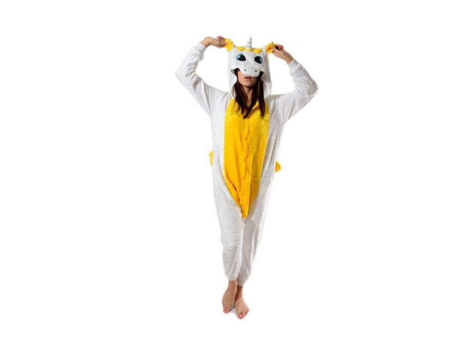 Overal KIGURUMI - jednorožec žltobiely