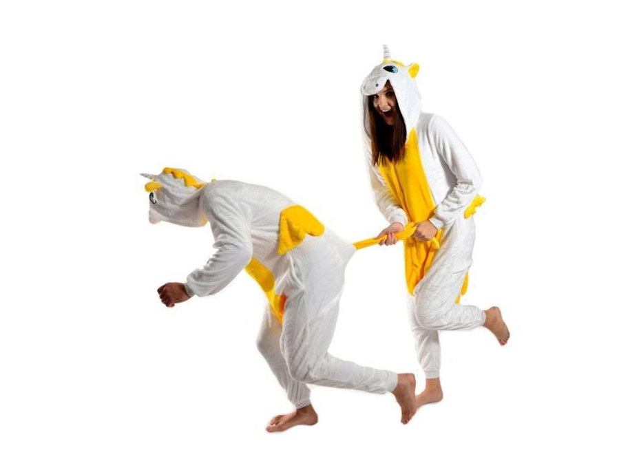 Overal KIGURUMI - jednorožec žltobiely