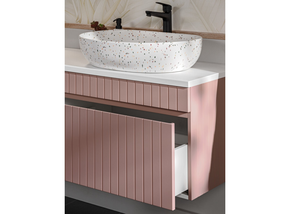 Kúpeľňová závesná skrinka pod umývadlo ICON - rose - 100 cm