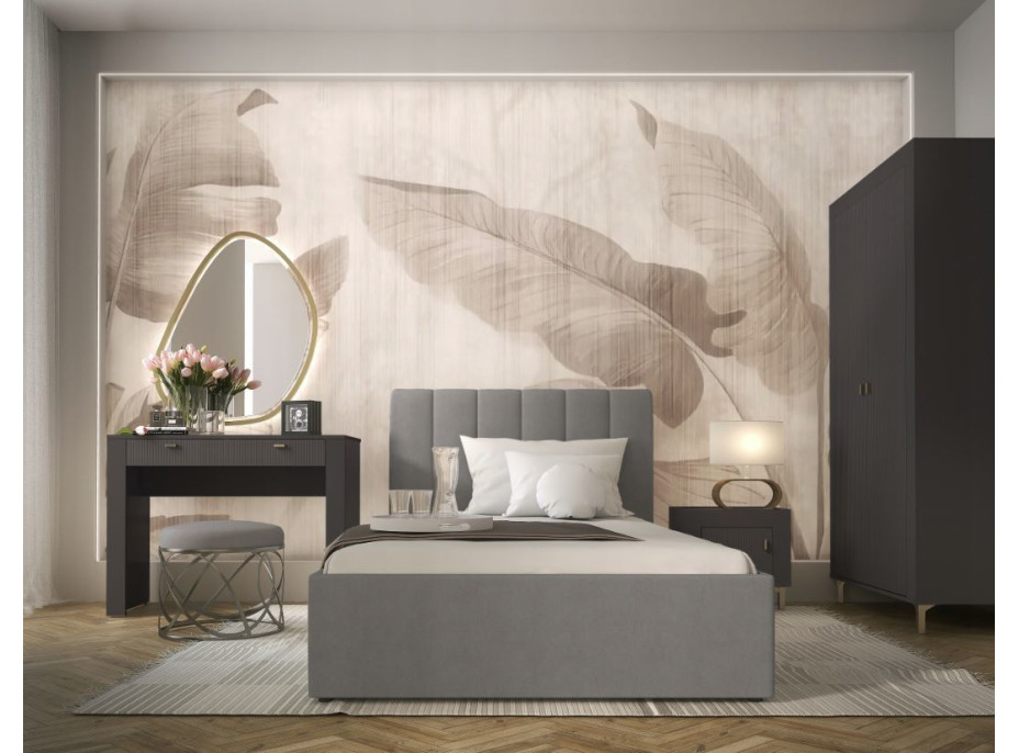 Posteľ MOSSA MO12 s úložným priestorom - 200x140 cm - šedá