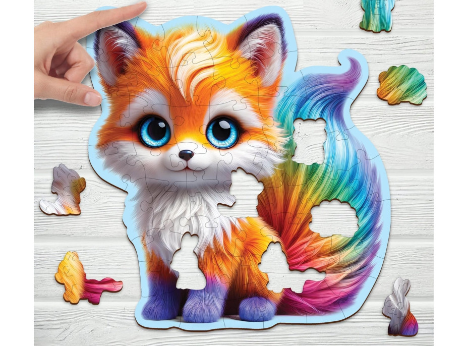 WOODEN CITY Drevené puzzle Roztomilá líška 50 dielikov
