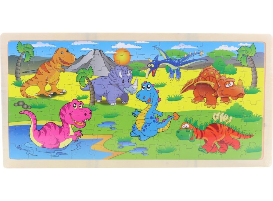 Drevené puzzle Dinosaury 96 dielikov