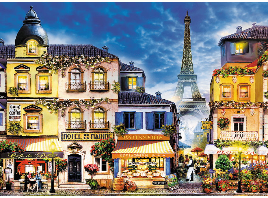TREFL Drevené puzzle Francúzska ulička 1000 dielikov