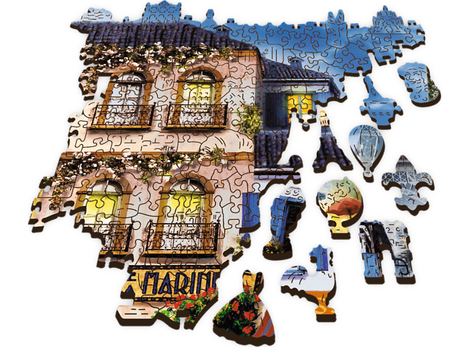 TREFL Drevené puzzle Francúzska ulička 1000 dielikov