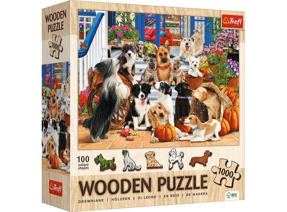 TREFL Drevené puzzle Psie priateľstvo 1000 dielikov