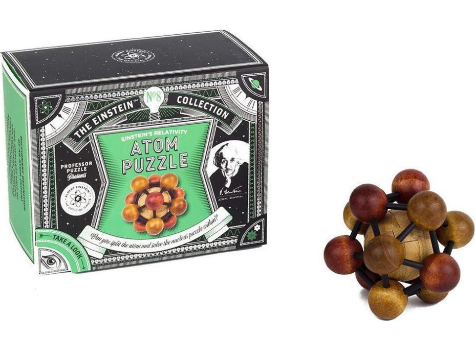 PROFESOR PUZZLE Drevený hlavolam Atom