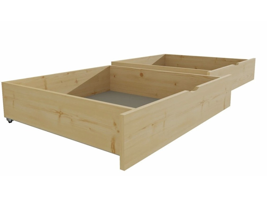 Šuplíky pod posteľ 96x77, 7x24, 6 cm z masívu borovice - prírodné - 1 ks