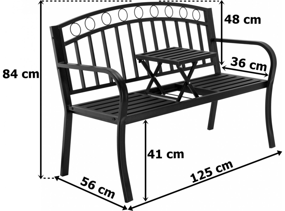 Záhradná kovová lavička BANCO