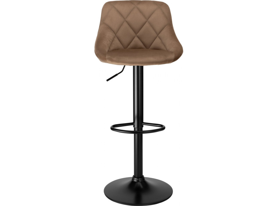 Barová stolička CYDRO VELVET - mokka/čierna