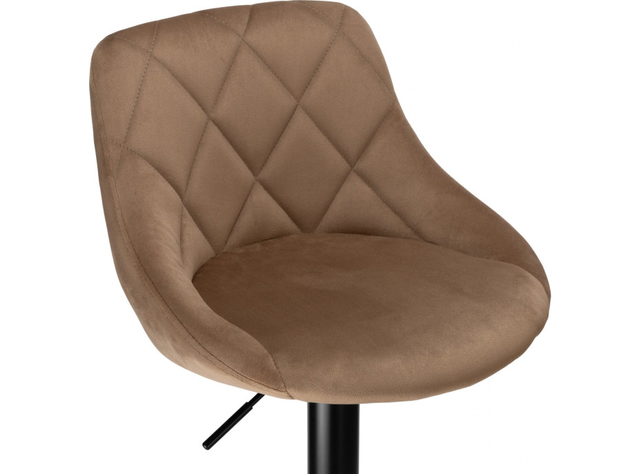 Barová stolička CYDRO VELVET - mokka/čierna