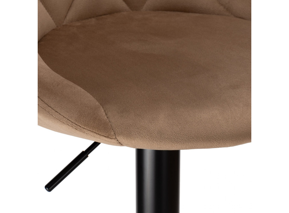 Barová stolička CYDRO VELVET - mokka/čierna