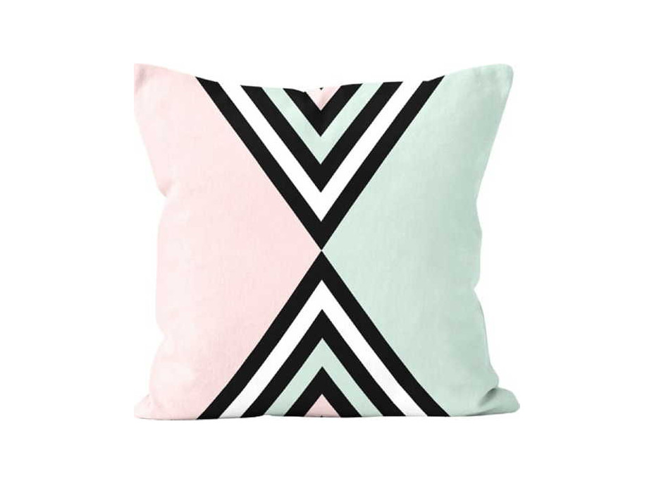 Obliečka na vankúš KEEP CALM Geometria 45x45 cm - biela/ružová/mätová